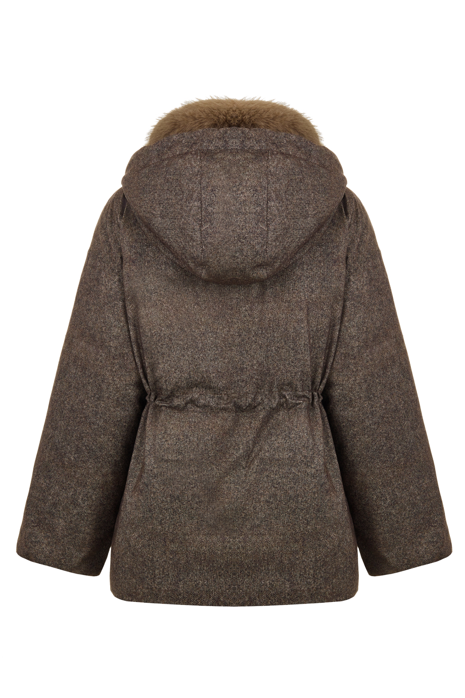 Куртка приталенная с меховым воротником