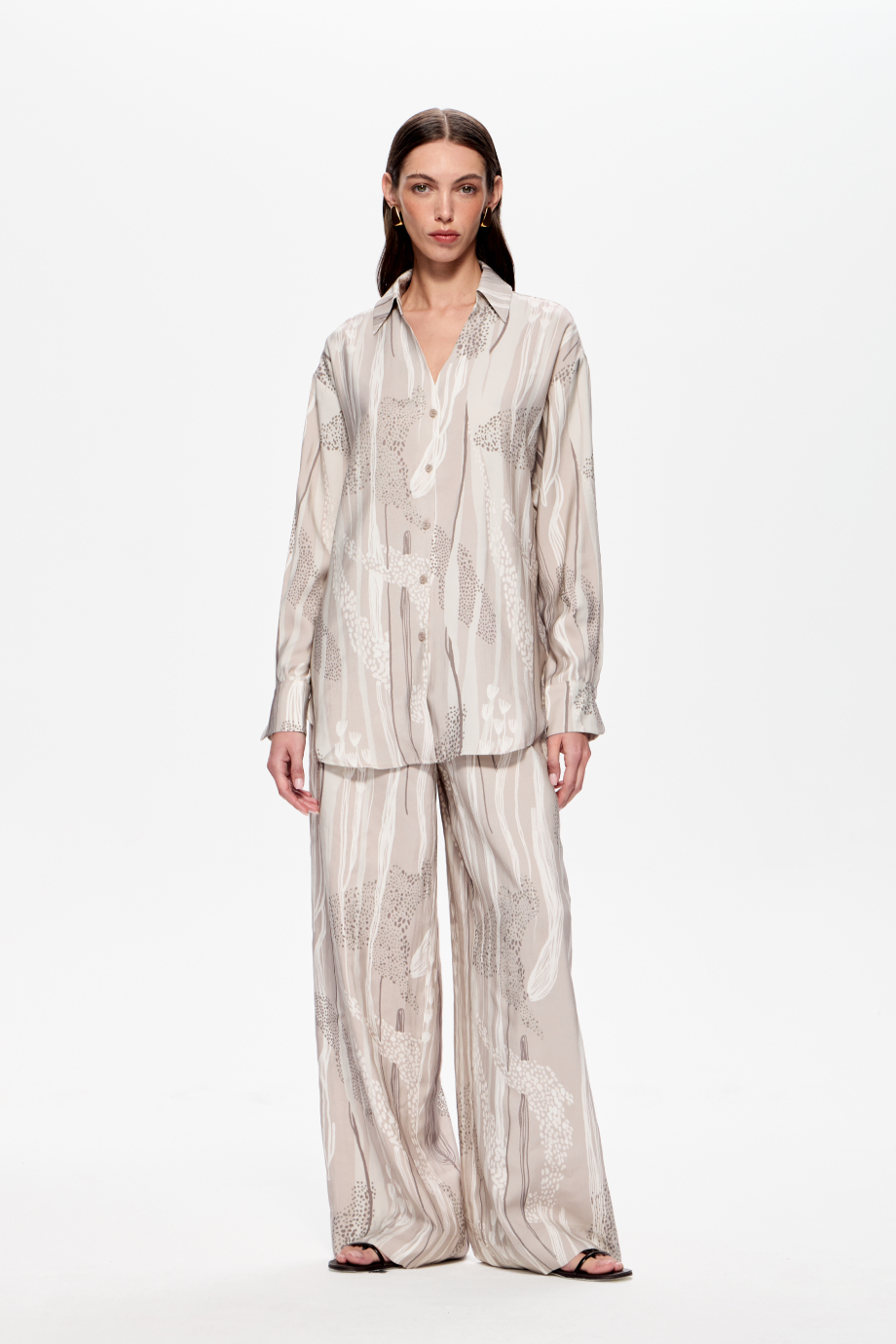 Блузка свободная с принтом