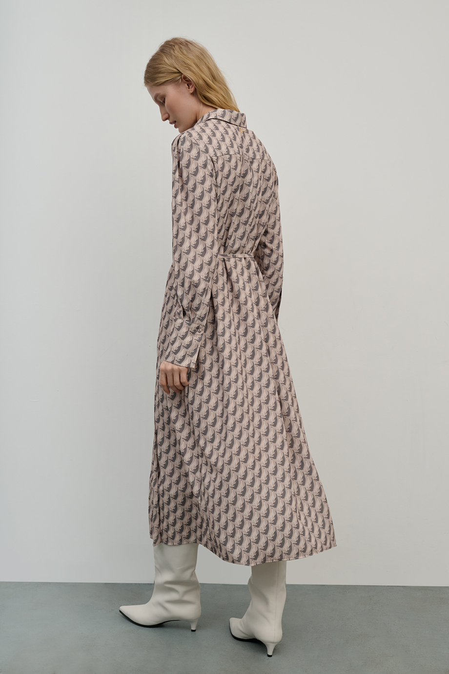 Платье-плиссе с принтом