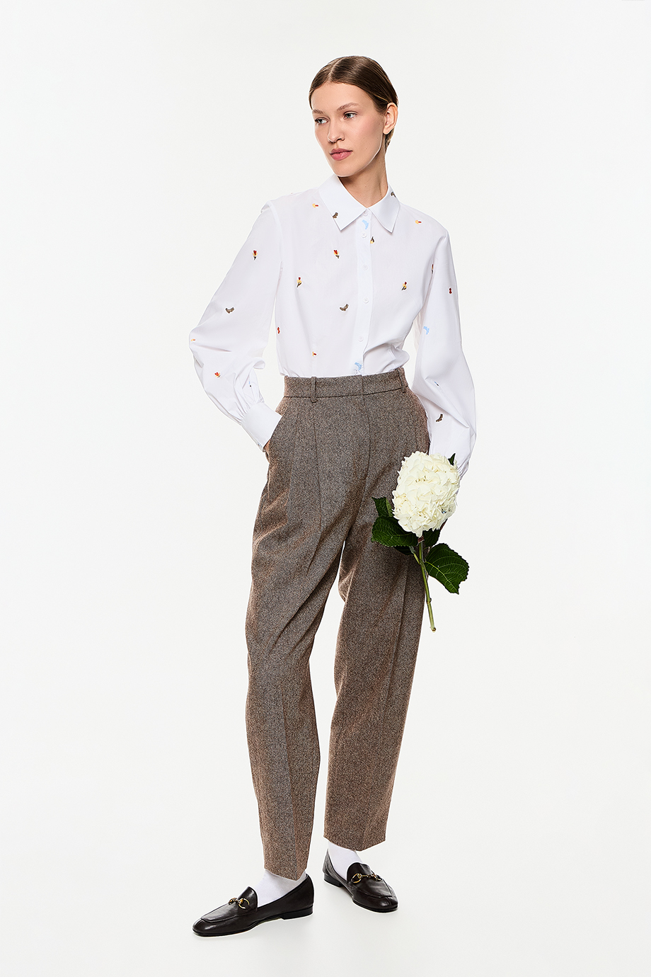 Брюки из шерстяного твида