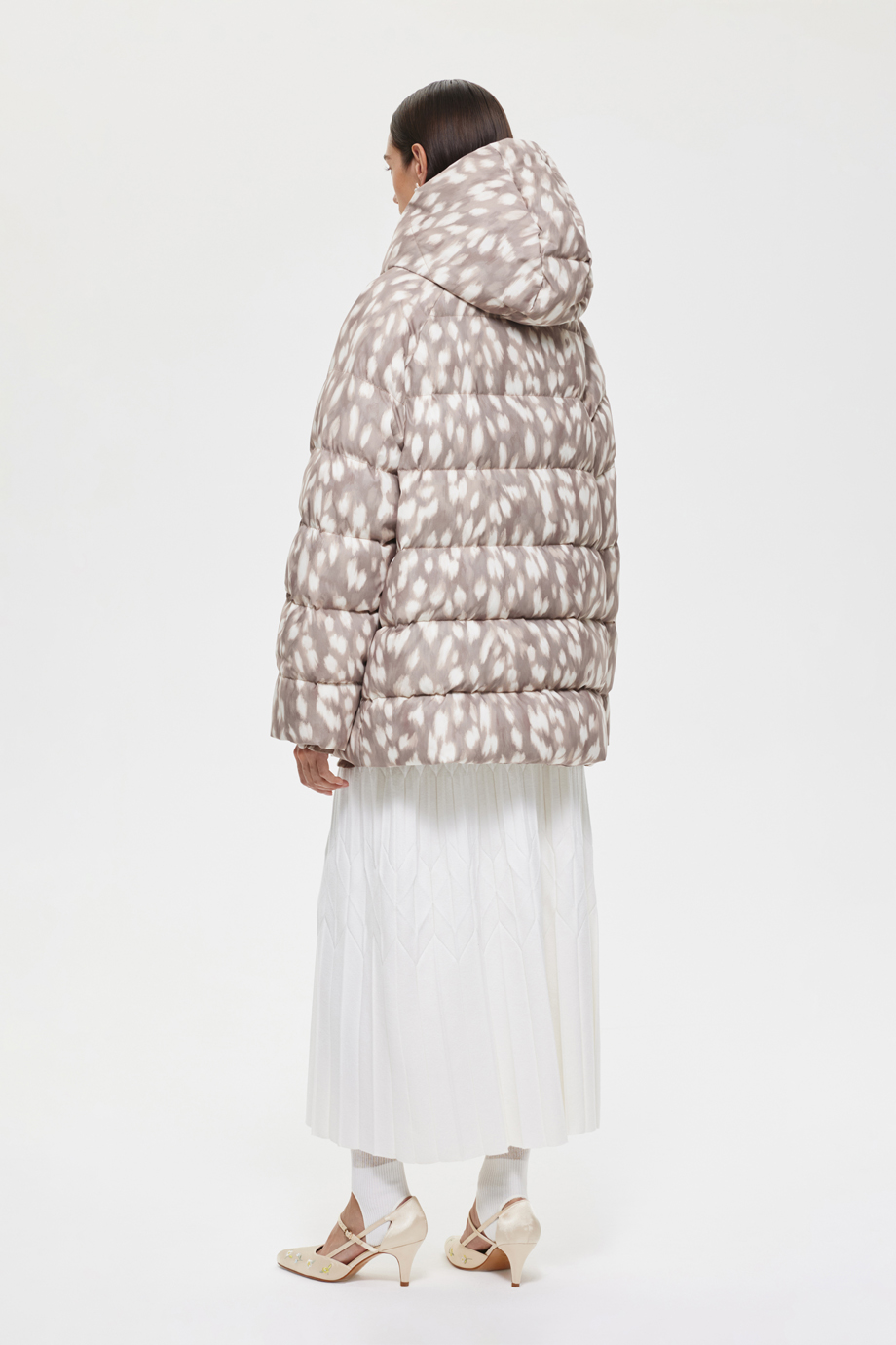 Пуховик с принтом