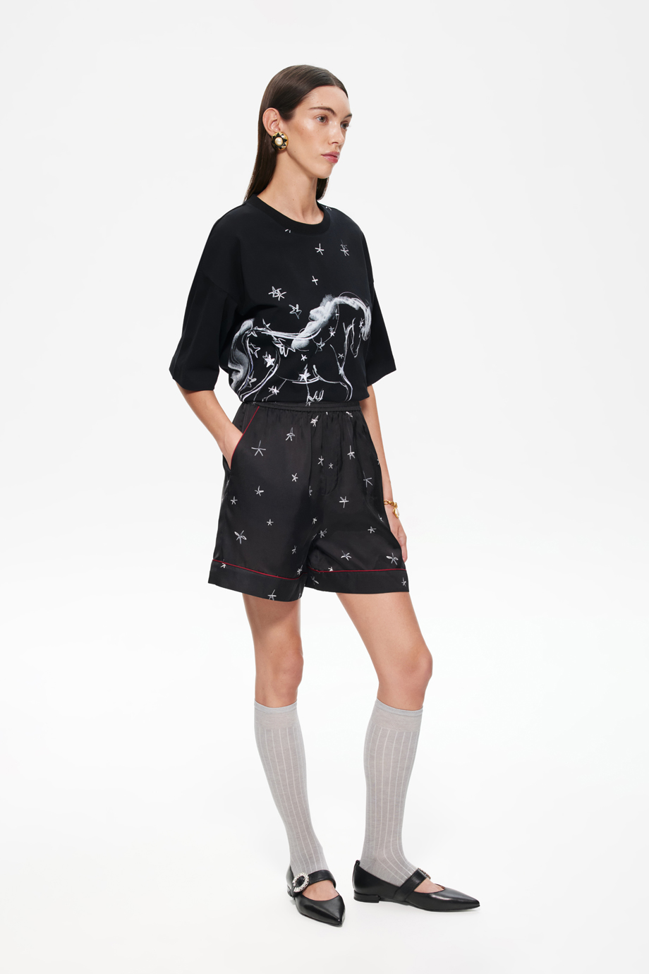 Шорты пижамные с принтом