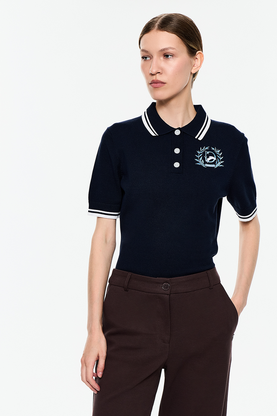 Джемпер-поло с вышивкой Джемпер-поло с вышивкой