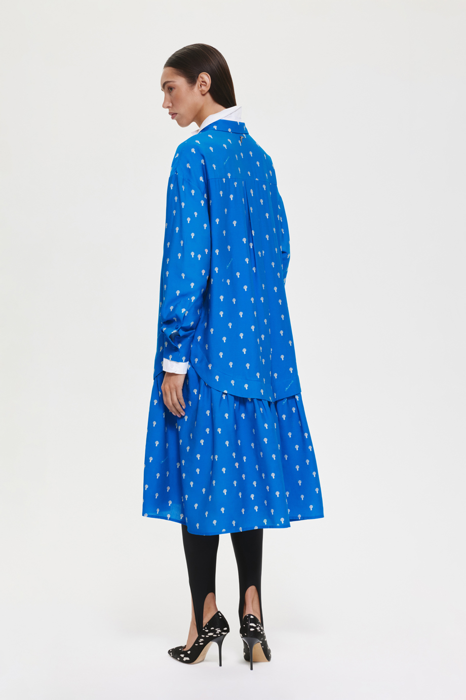 Платье-рубашка с принтом