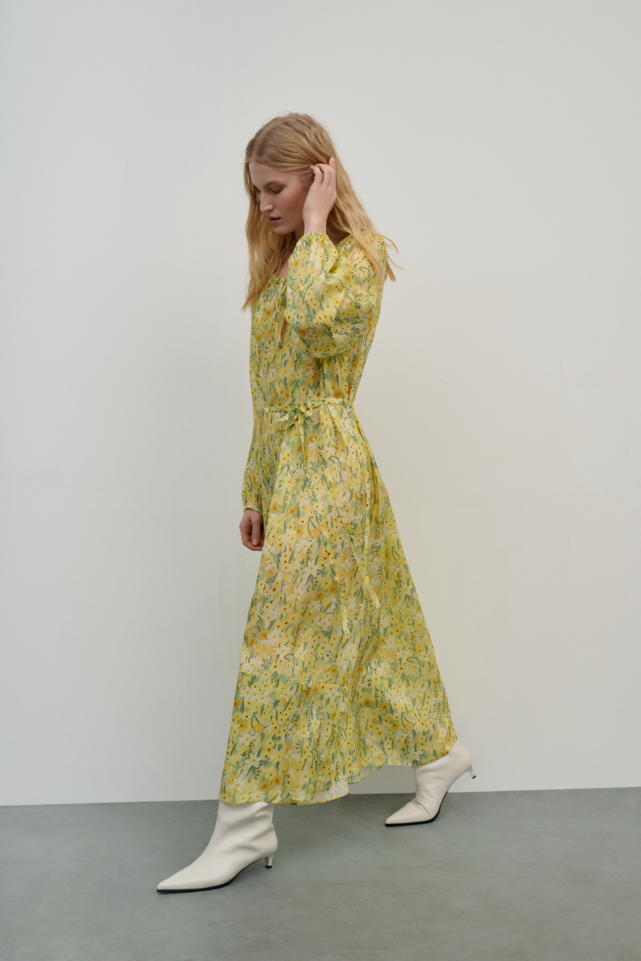 Платье свободное с принтом