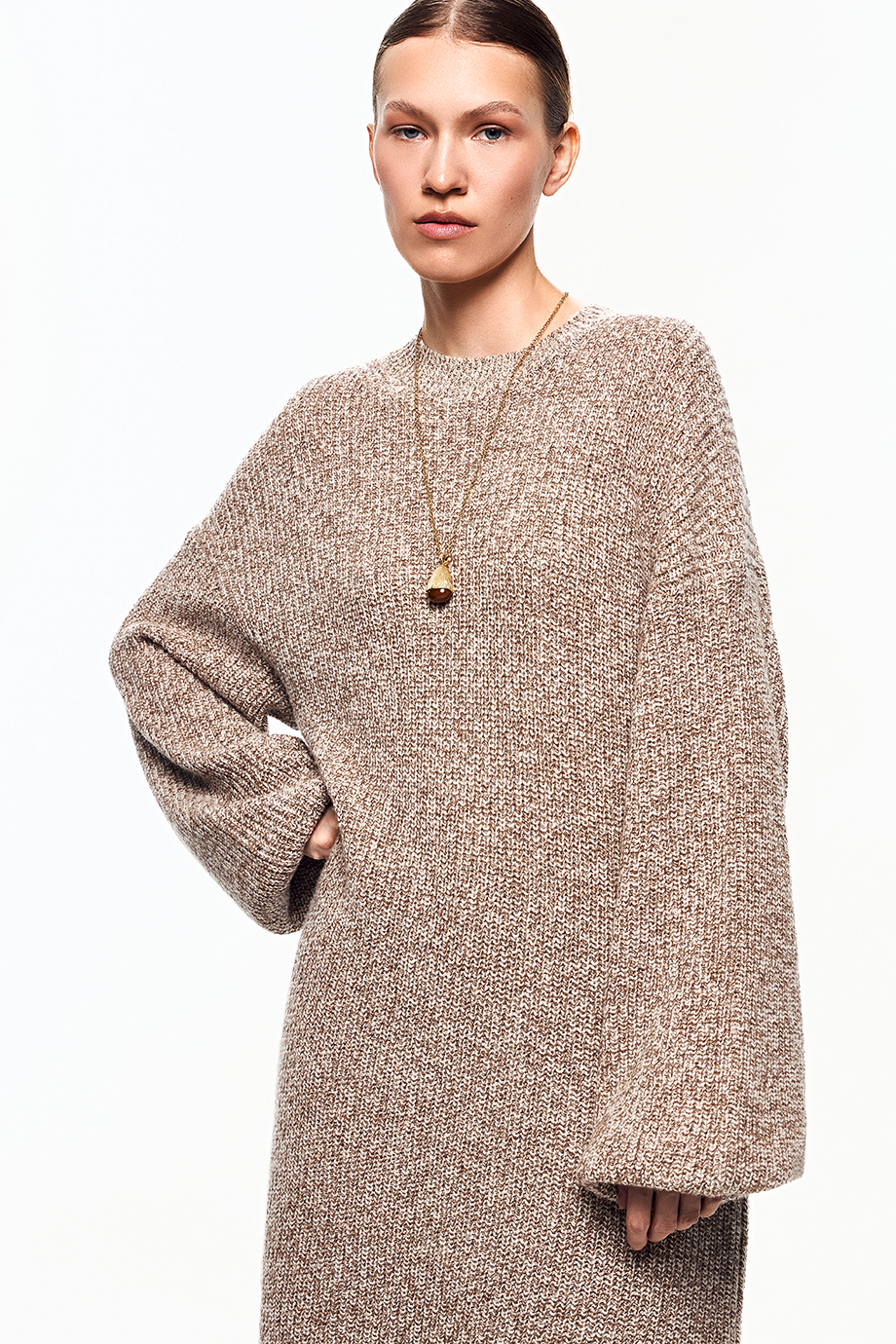 Платье-свитер из пряжи меланж