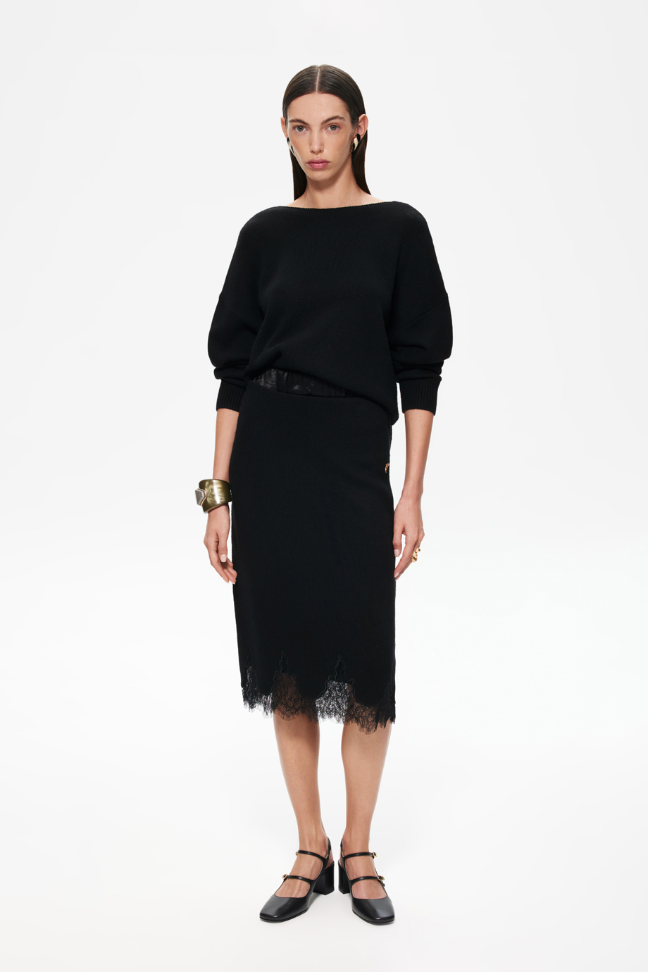 Юбка с кашемиром и кружевом