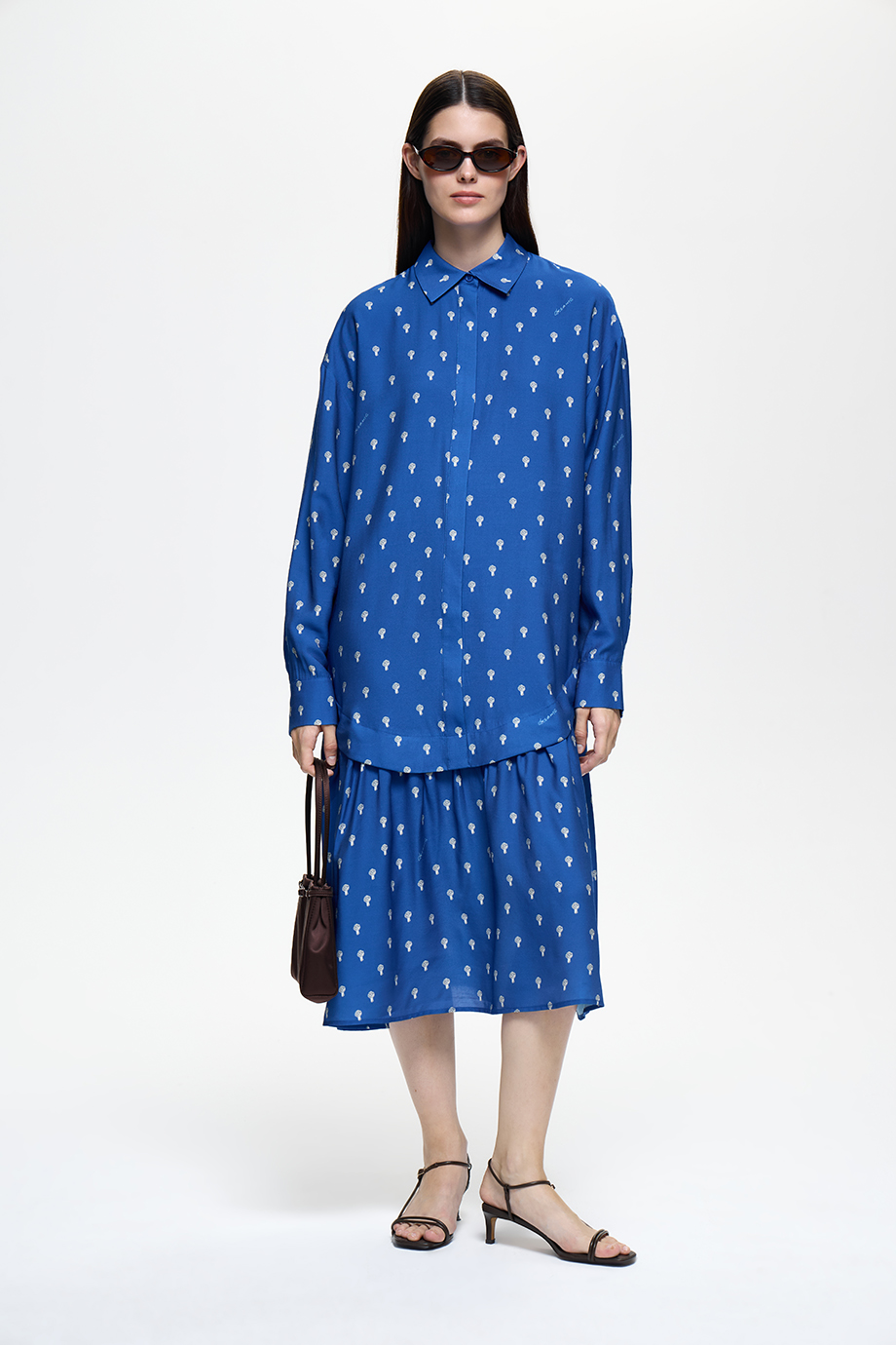 Платье-рубашка с принтом
