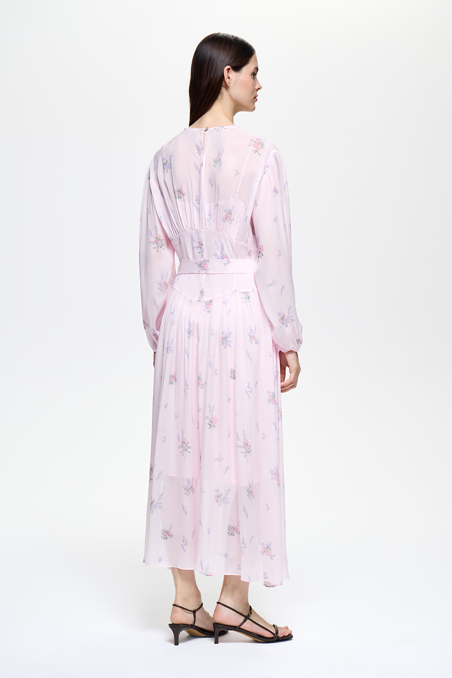 Платье из шифона с принтом