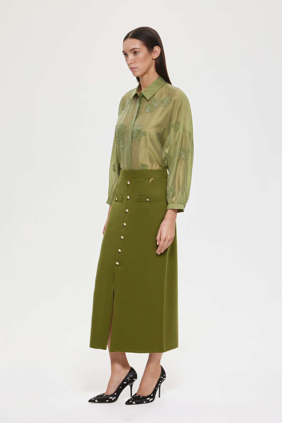 Юбка-карандаш вязаная