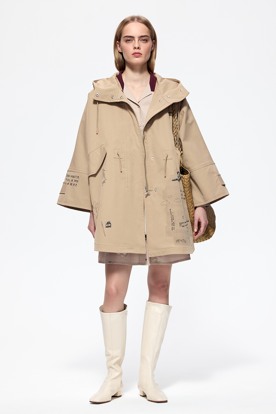 Парка-трансформер с принтом