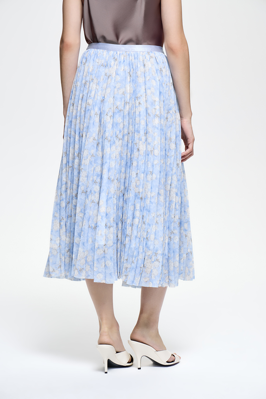 Юбка-плиссе из шифона с принтом