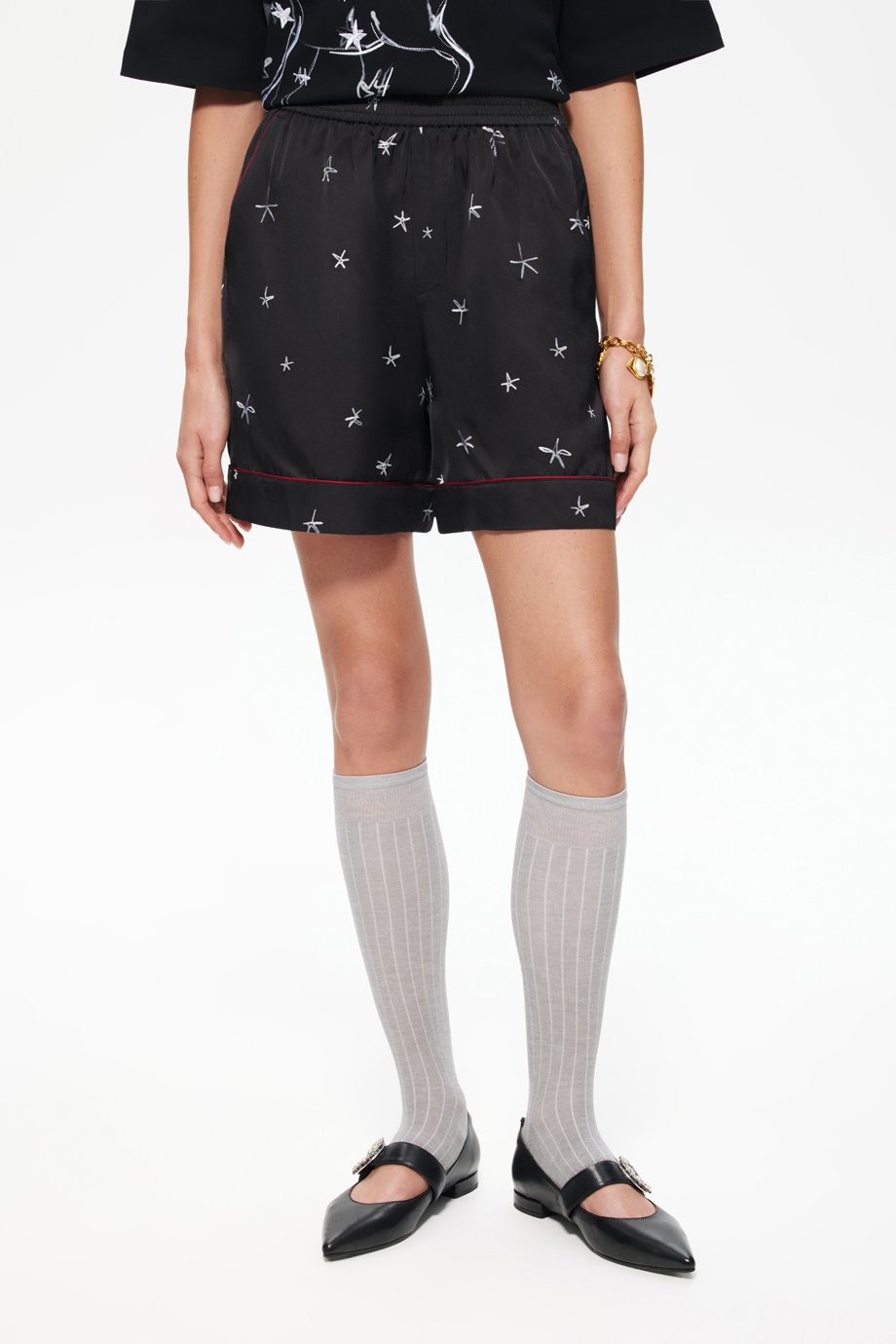 Шорты пижамные с принтом