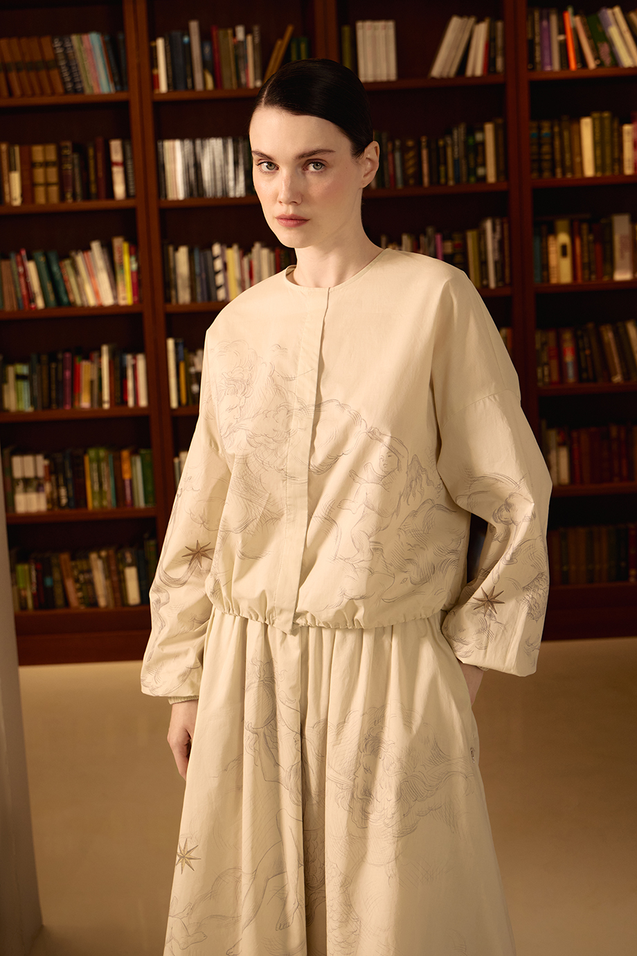 Блузка из хлопка с принтом «Вдохновение»