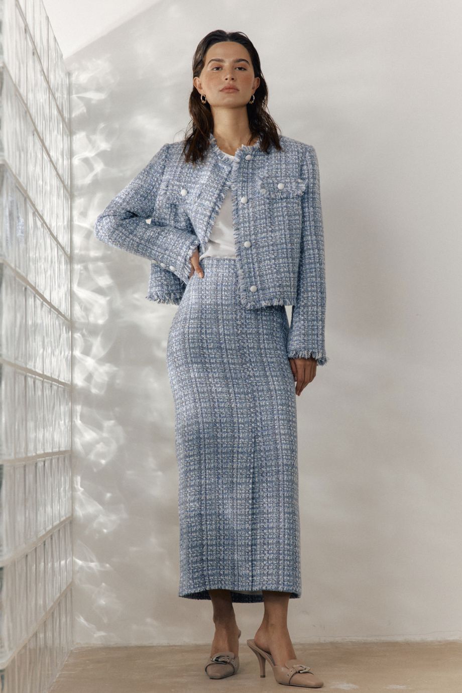 Юбка-карандаш из твида