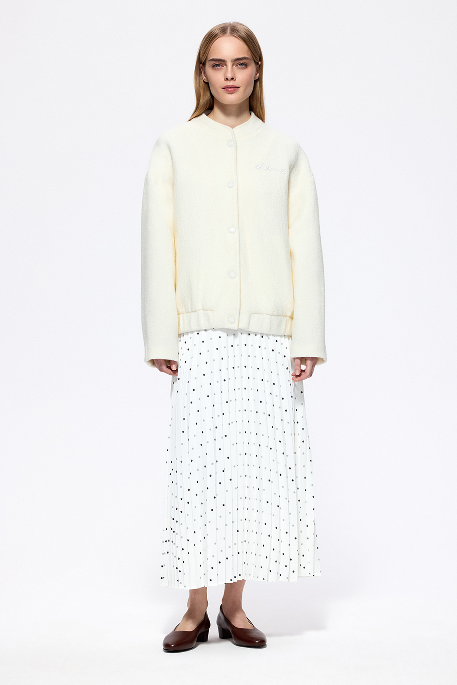 Бомбер из шерстяного букле