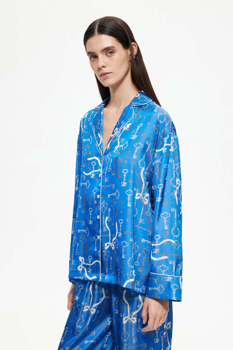 Блузка пижамная с принтом