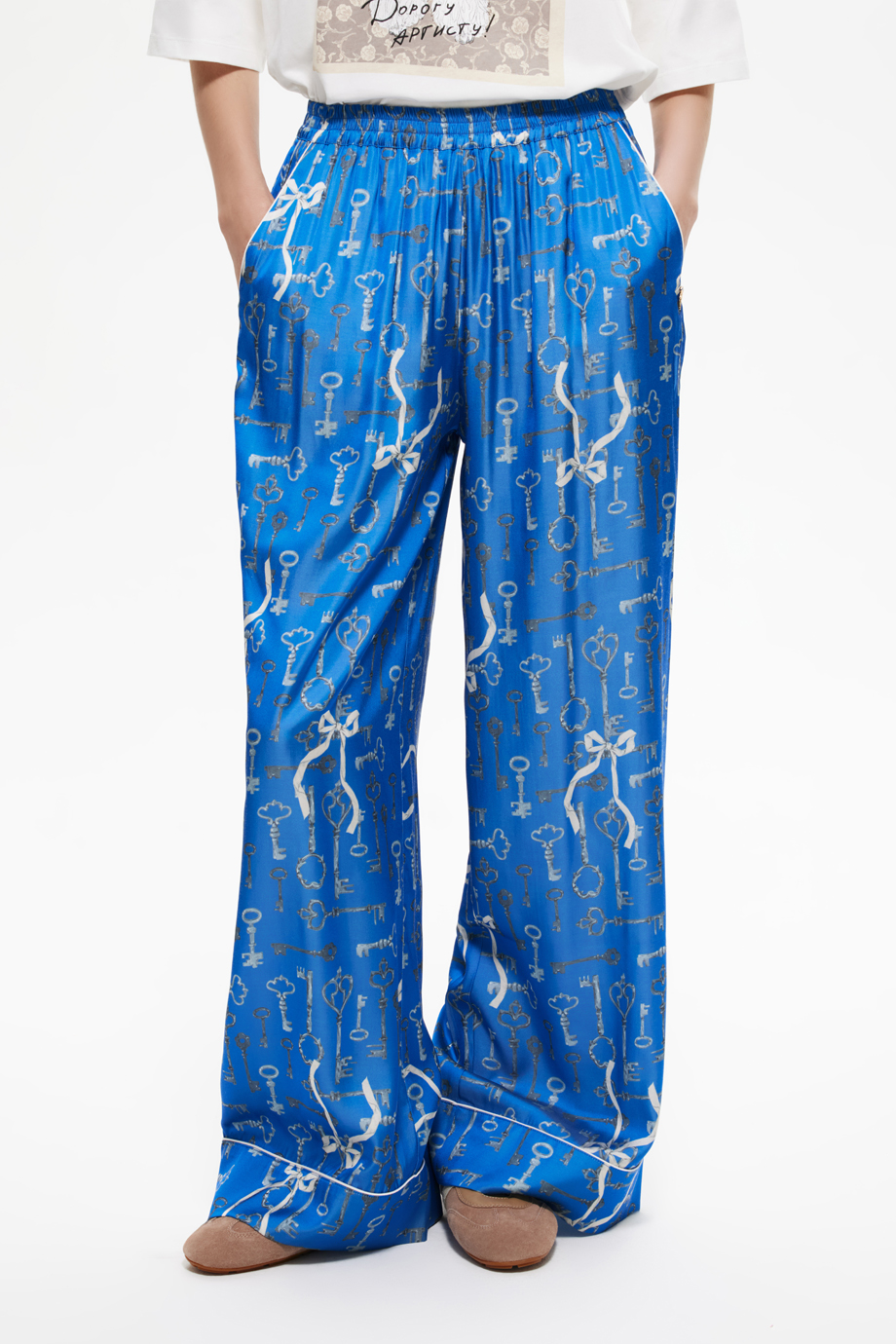 Брюки пижамные с принтом