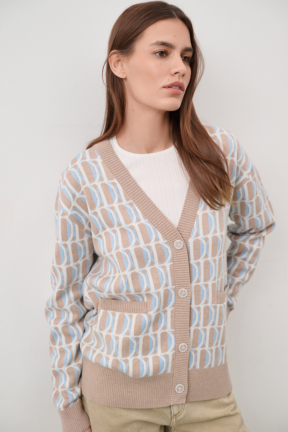 Кардиган с лого-паттерном