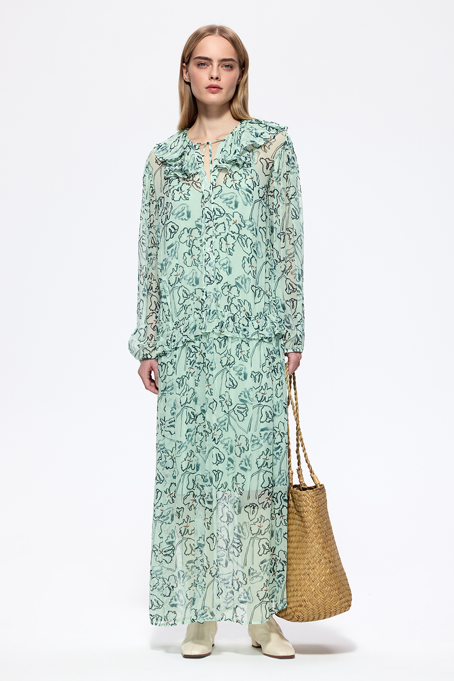 Платье из шифона с принтом Платье из шифона с принтом