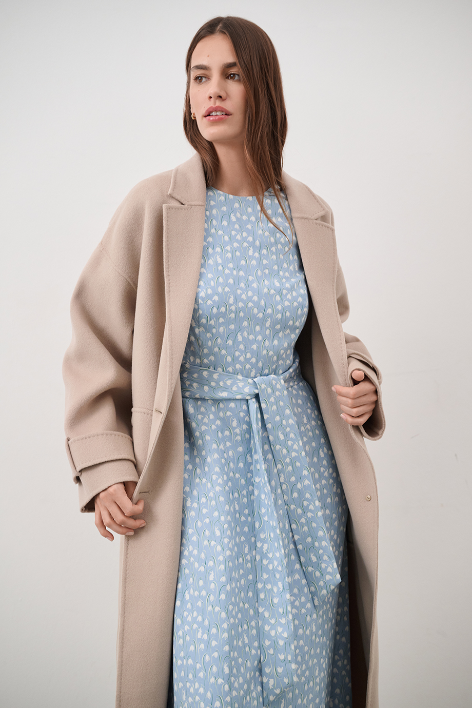 Платье приталенное с принтом