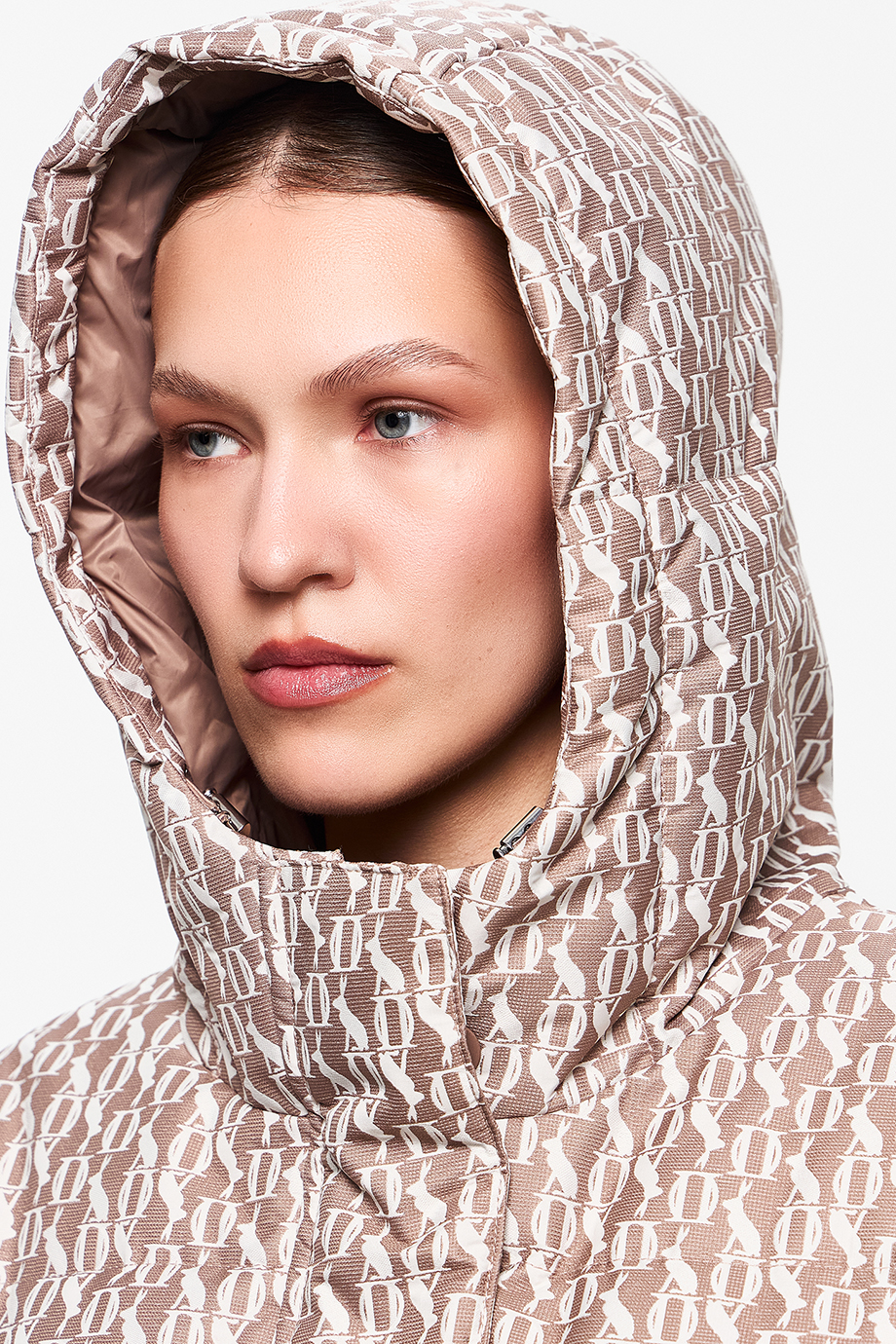 Пуховик жаккардовый