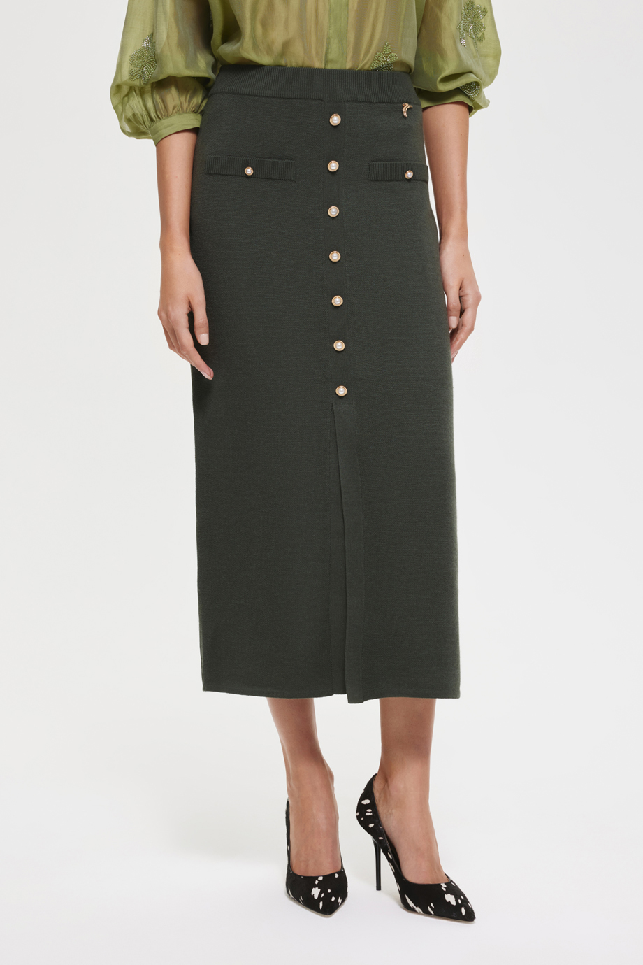 Юбка-карандаш вязаная