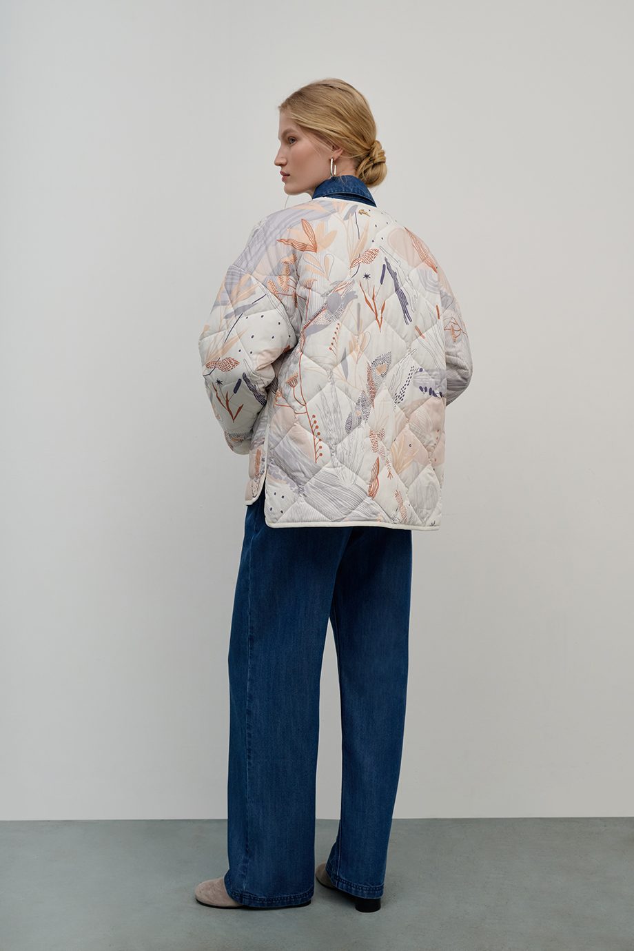 Куртка стеганная с принтом