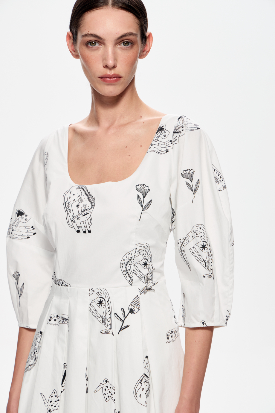 Платье хлопковое с принтом