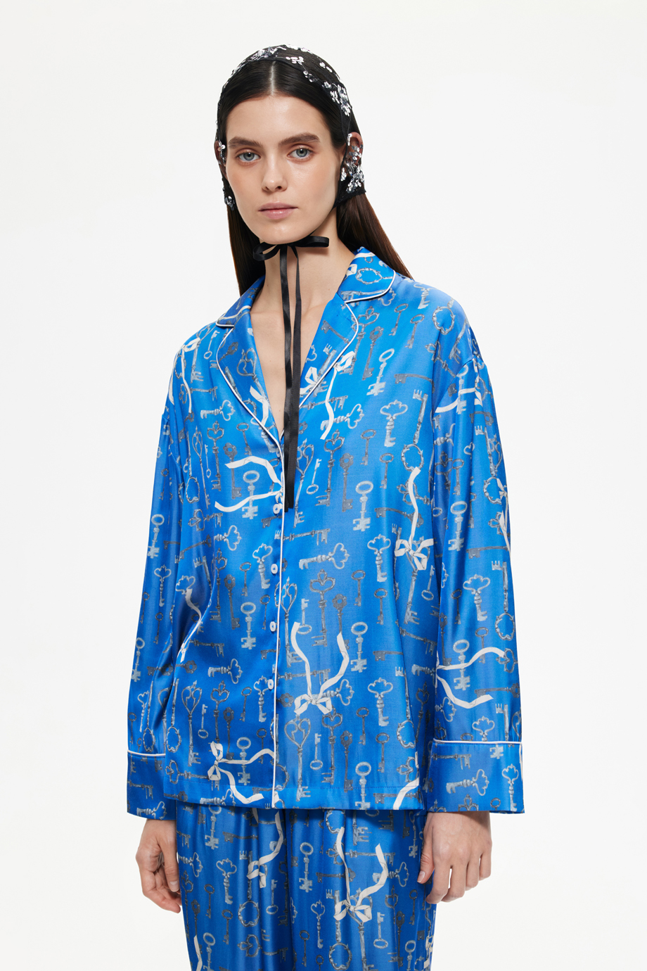 Блузка пижамная с принтом