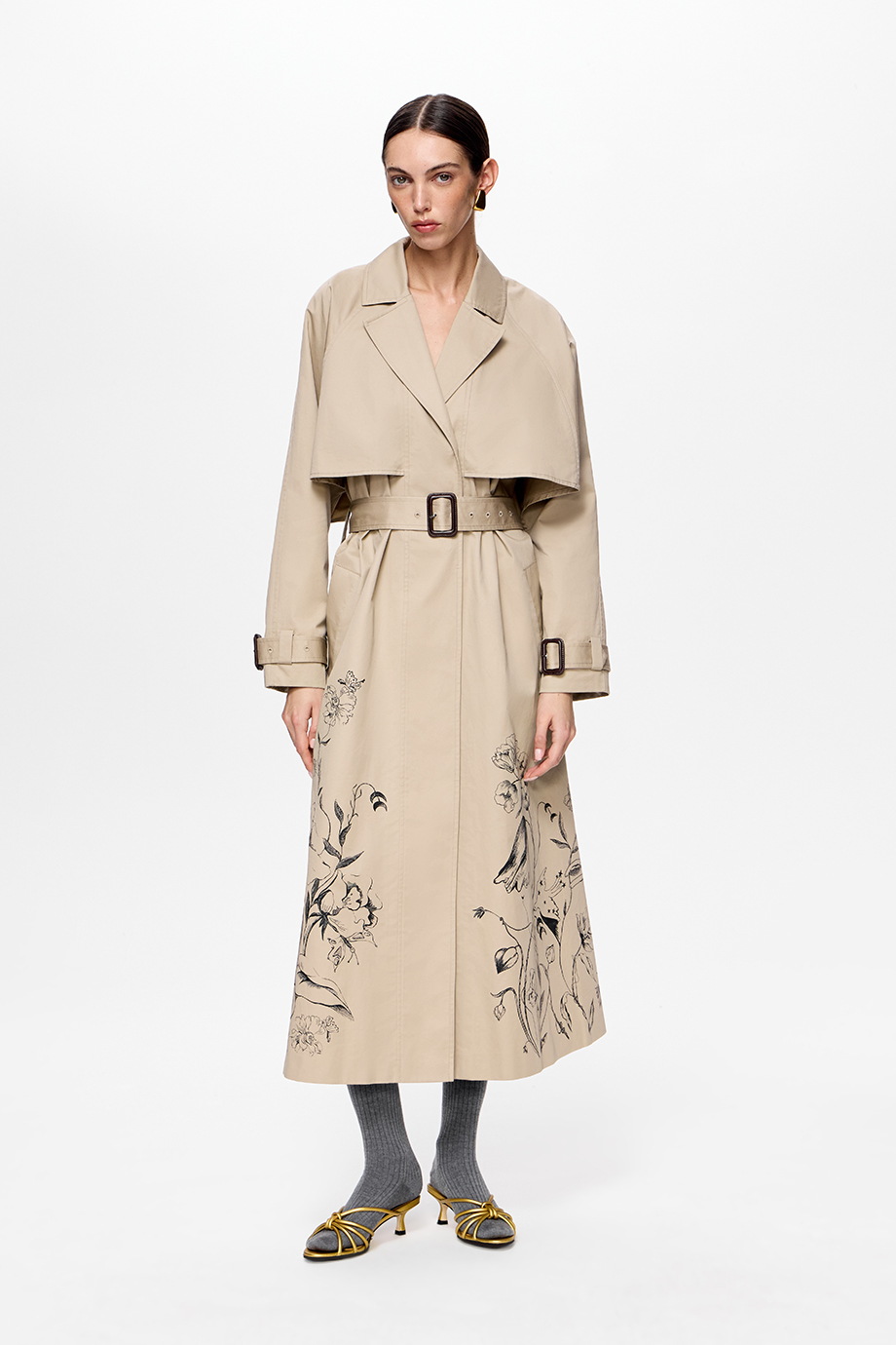 Тренч с принтом