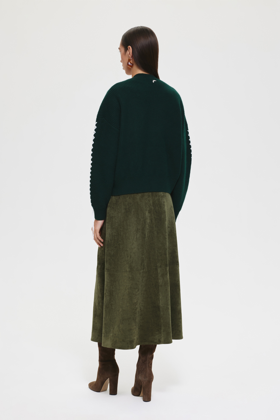 Кардиган с ангорой и декоративными стежками