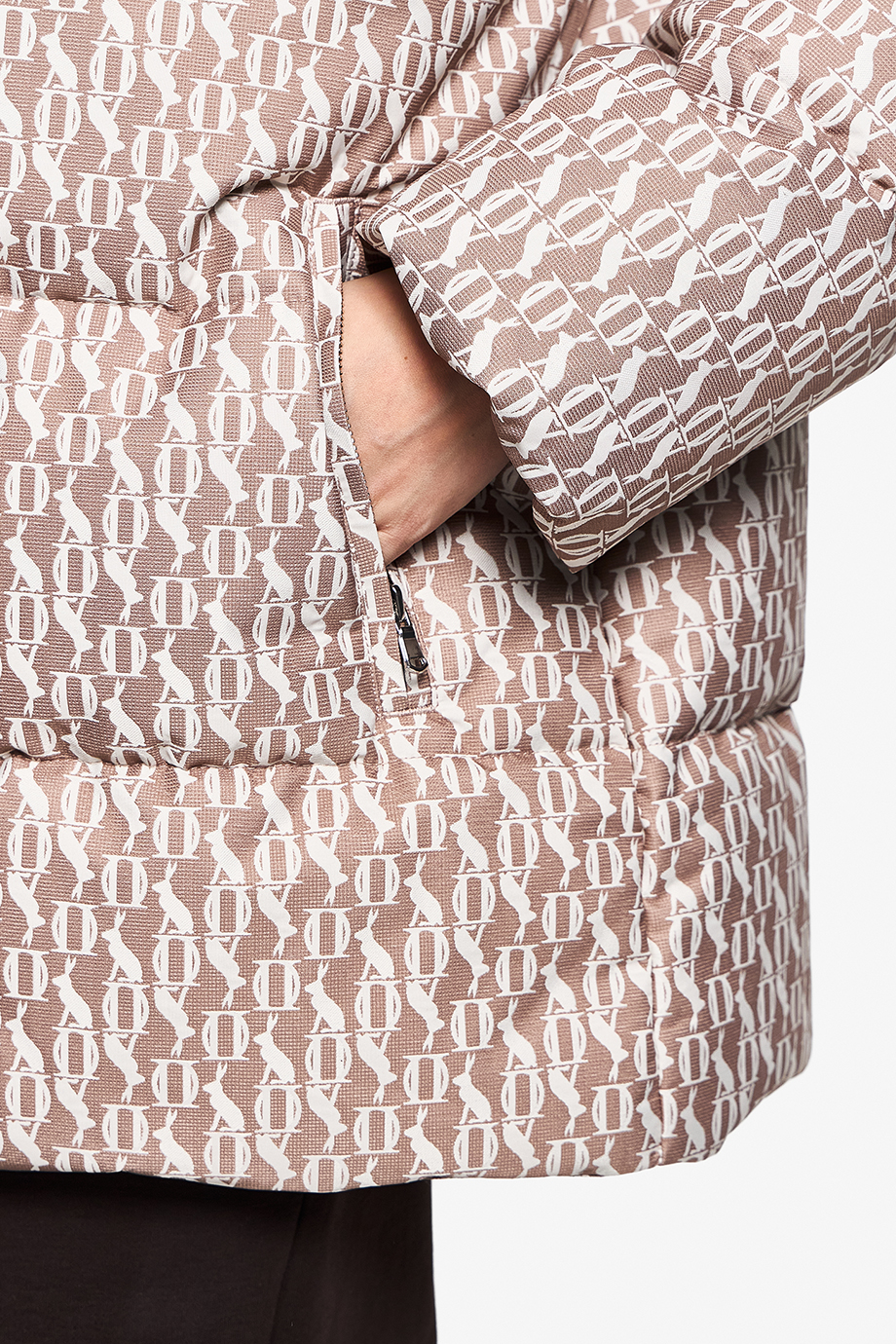 Пуховик жаккардовый