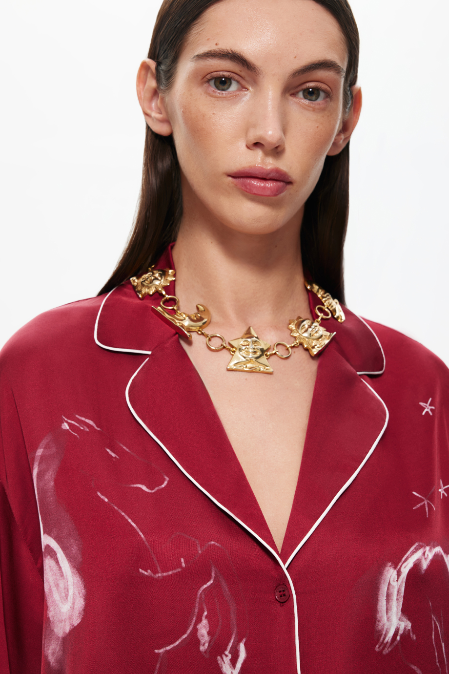 Блузка пижамная с принтом