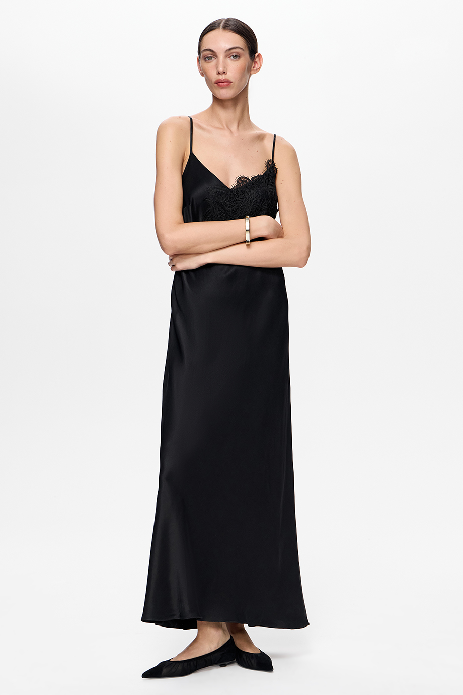 Платье-комбинация с кружевом