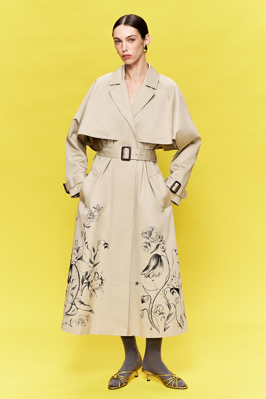 Тренч с принтом