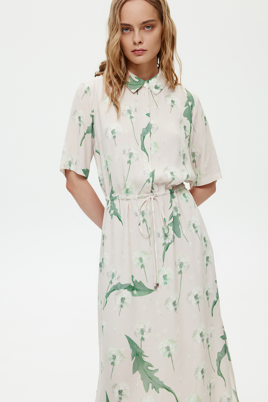 Платье-рубашка с принтом