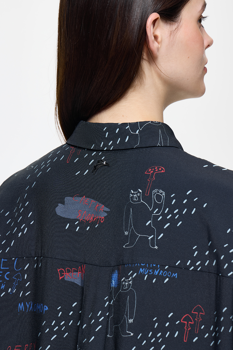 Платье-рубашка с принтом