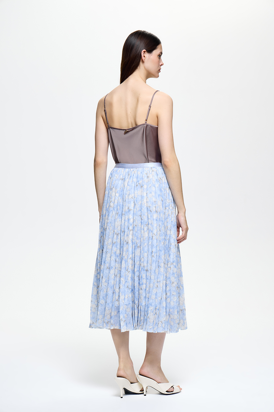 Юбка-плиссе из шифона с принтом