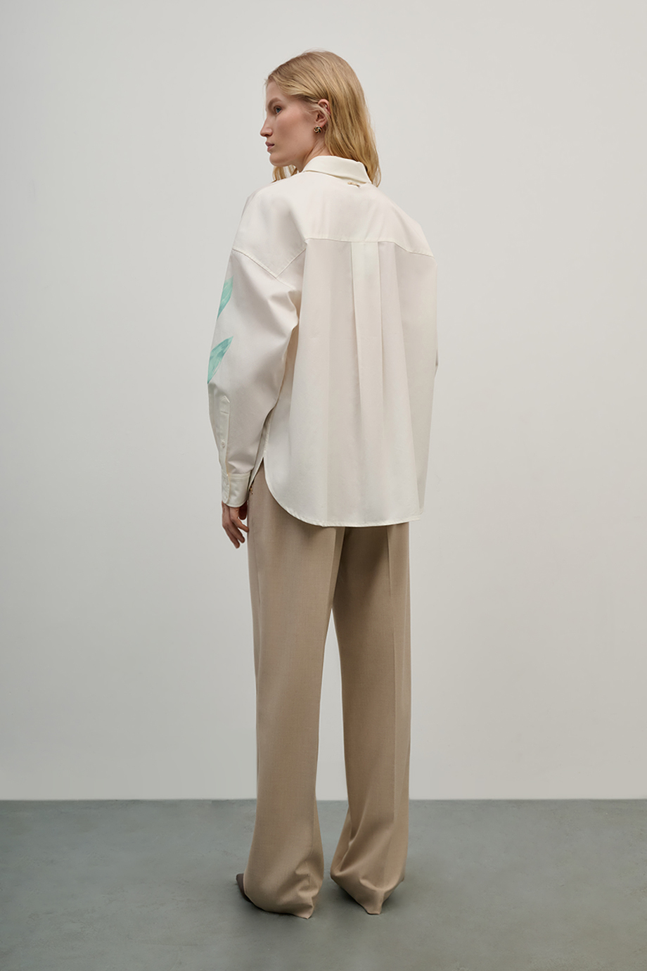 Рубашка свободная с принтом