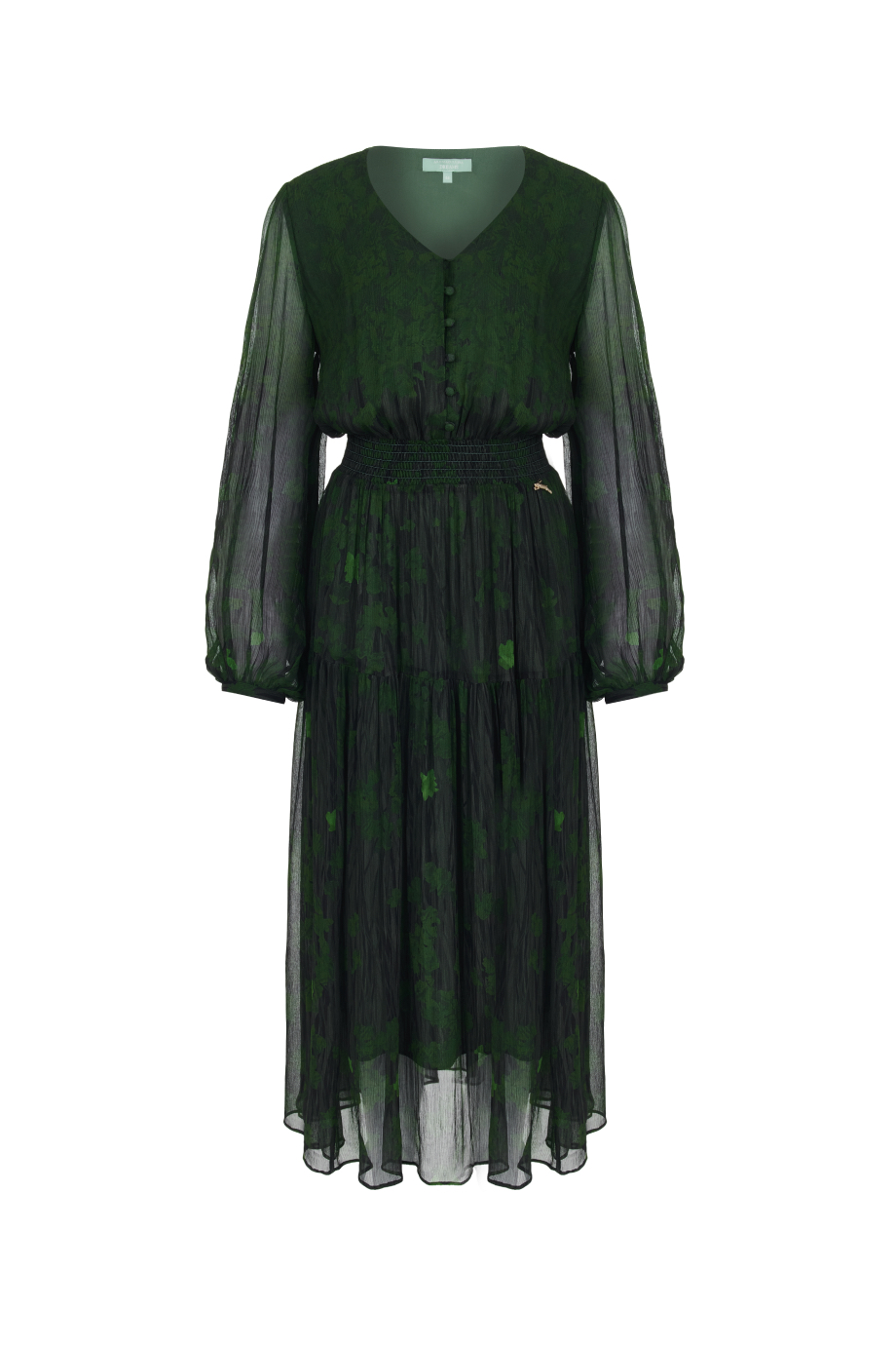 Платье с поясом-резинкой из шифона