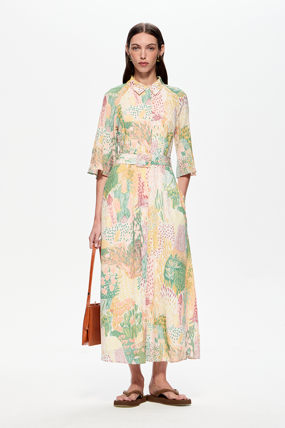 Платье-рубашка с принтом