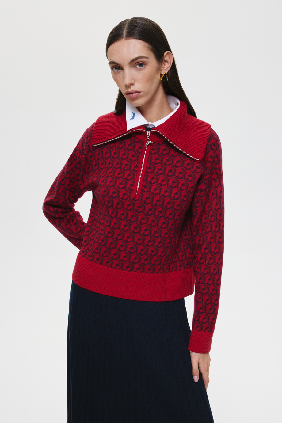 Джемпер с отложным воротником