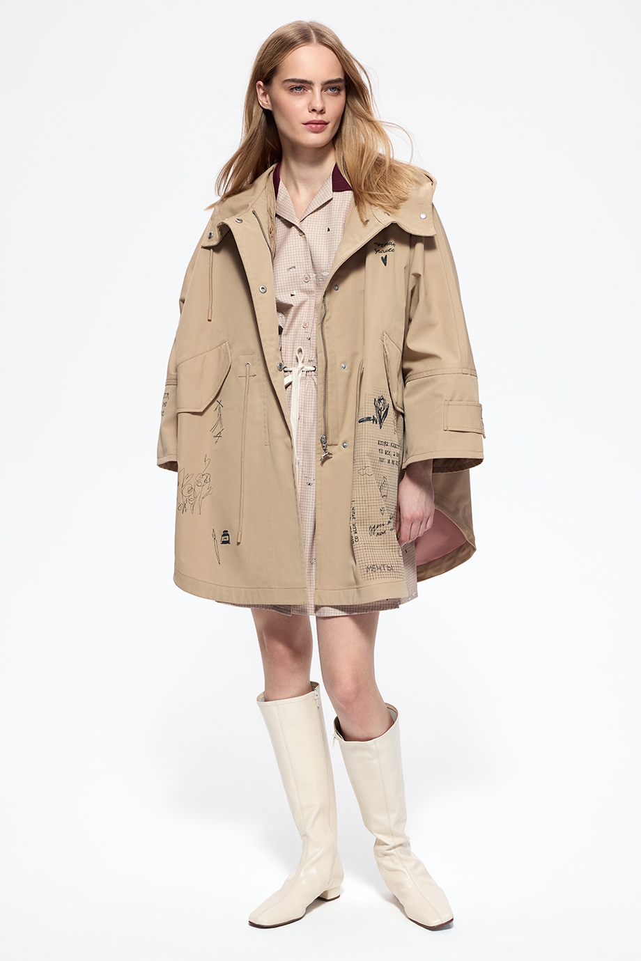 Парка-трансформер с принтом