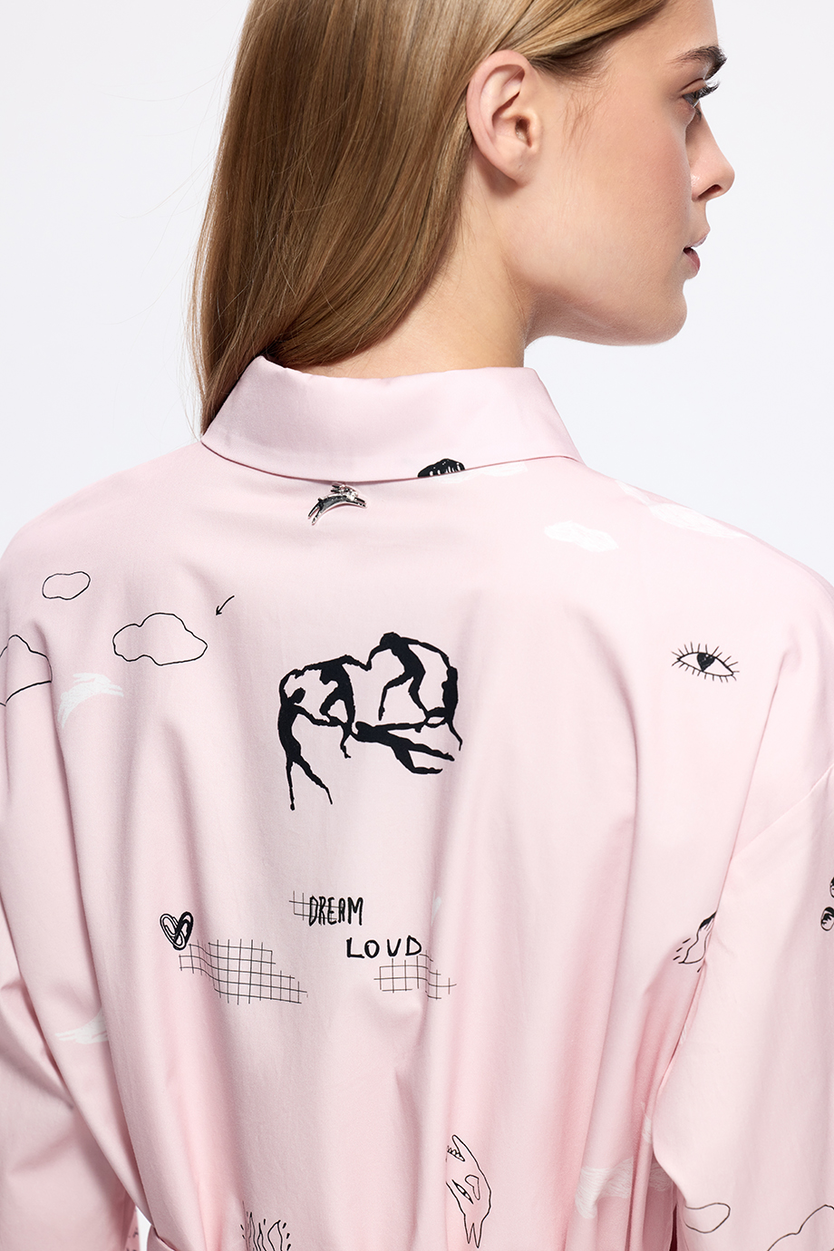 Платье-рубашка с принтом