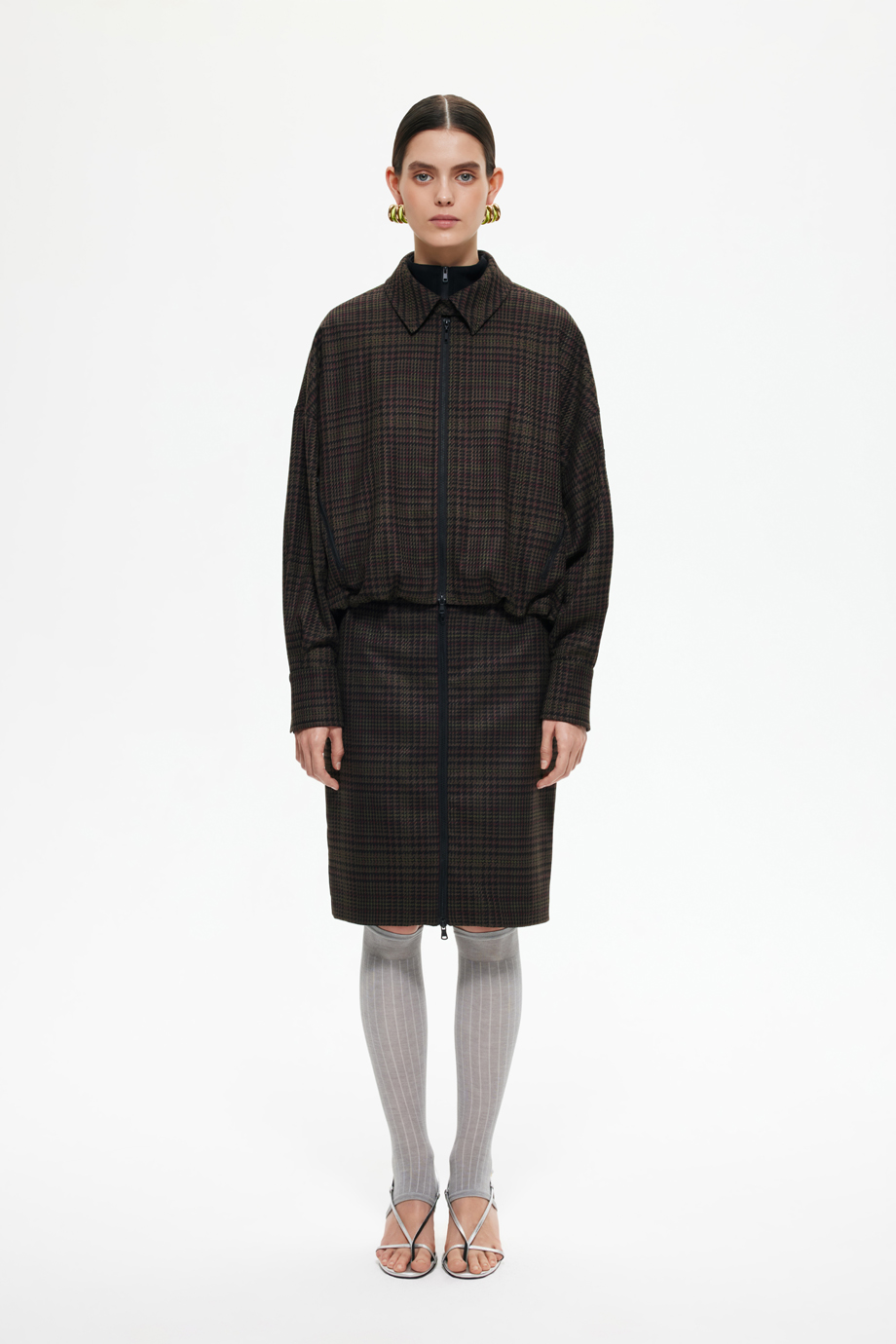 Жакет-бомбер в клетку