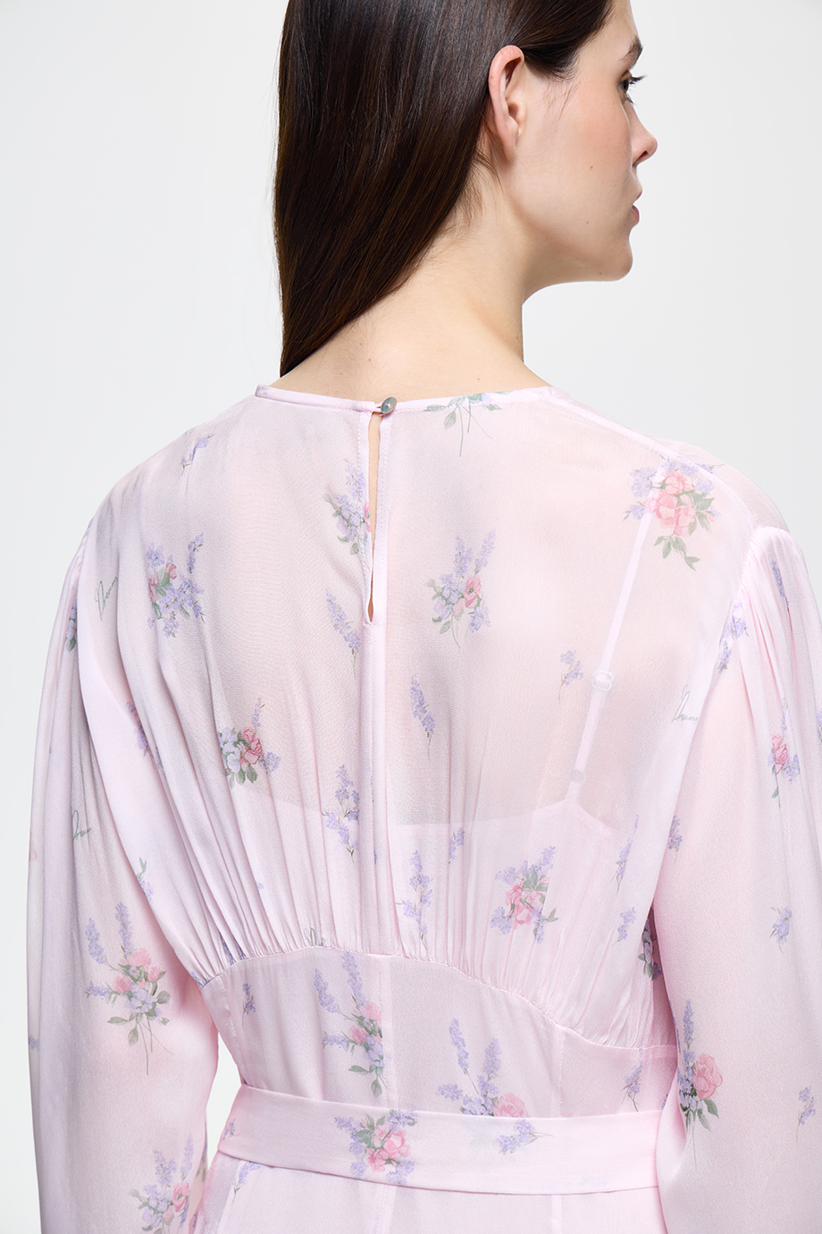 Платье из шифона с принтом