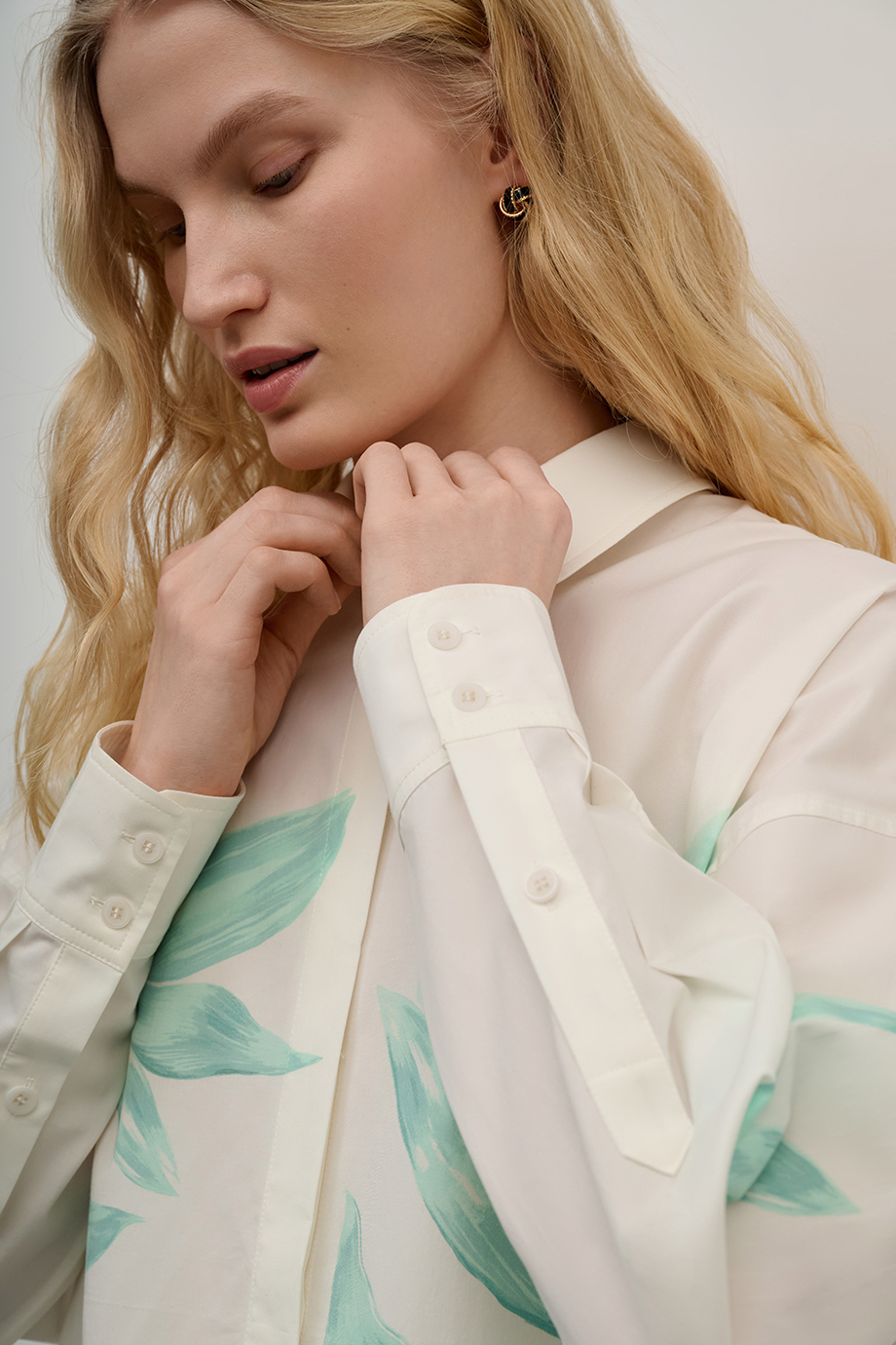 Рубашка свободная с принтом