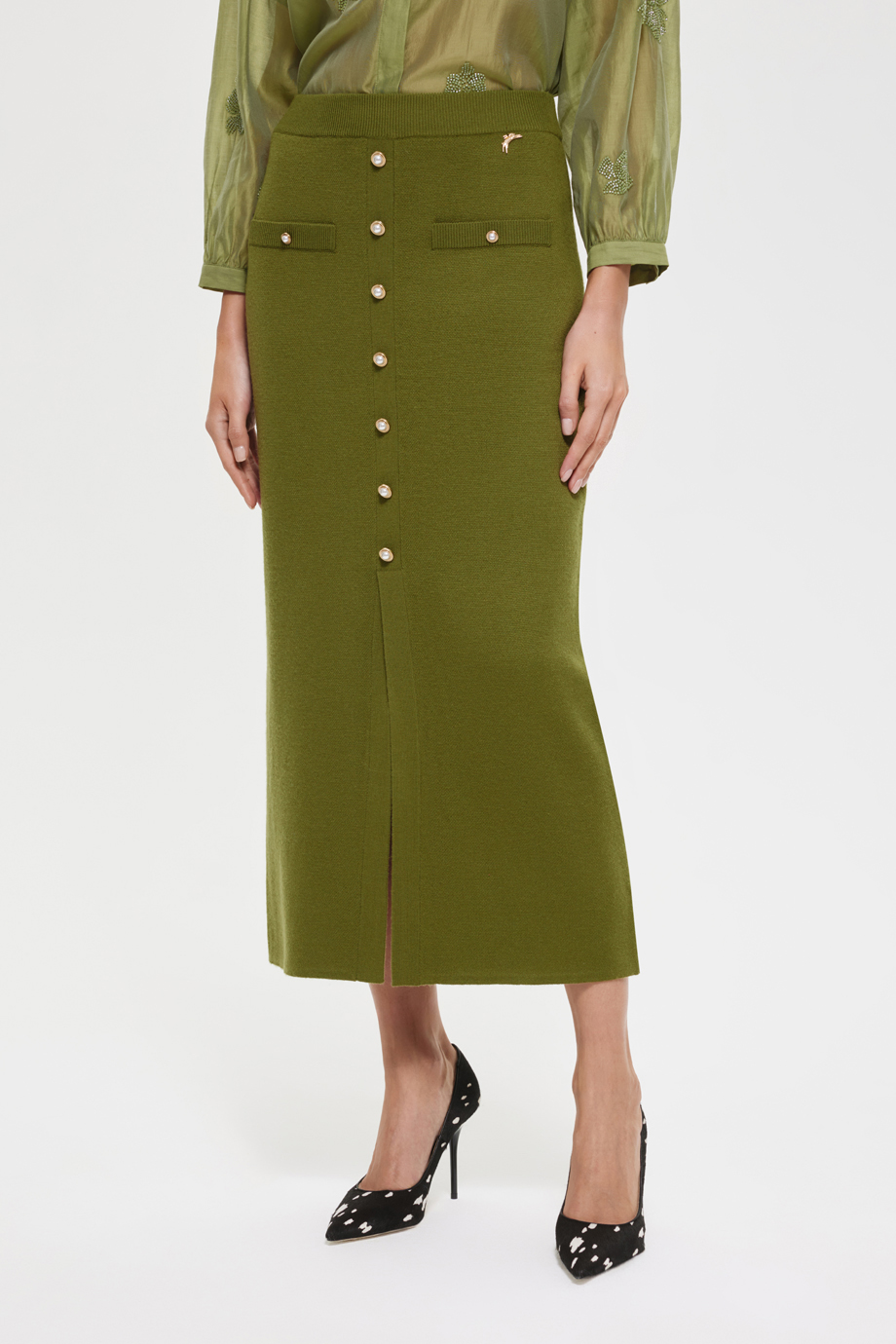 Юбка-карандаш вязаная