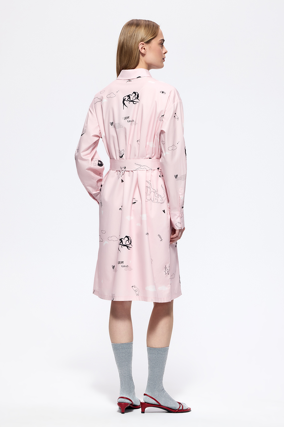 Платье-рубашка с принтом